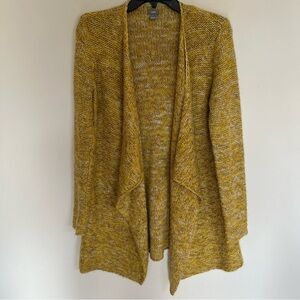 Women’s Aerie Opens Front Waterfall Cardigan Size Medium‎ Yellow, Tan & White